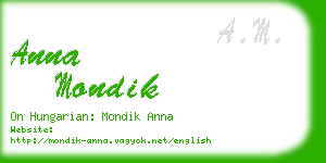 anna mondik business card